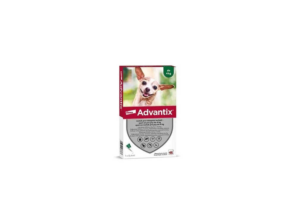 Akční Nabídka Advantix Spot On 1x0,4ml pro psy do 4kg (1 pipeta)