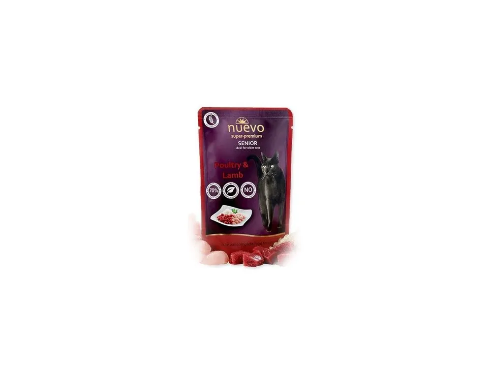 Nejlepší Cena Nuevo kočka kapsa senior drůbeží a jehněčí s rýží 85g