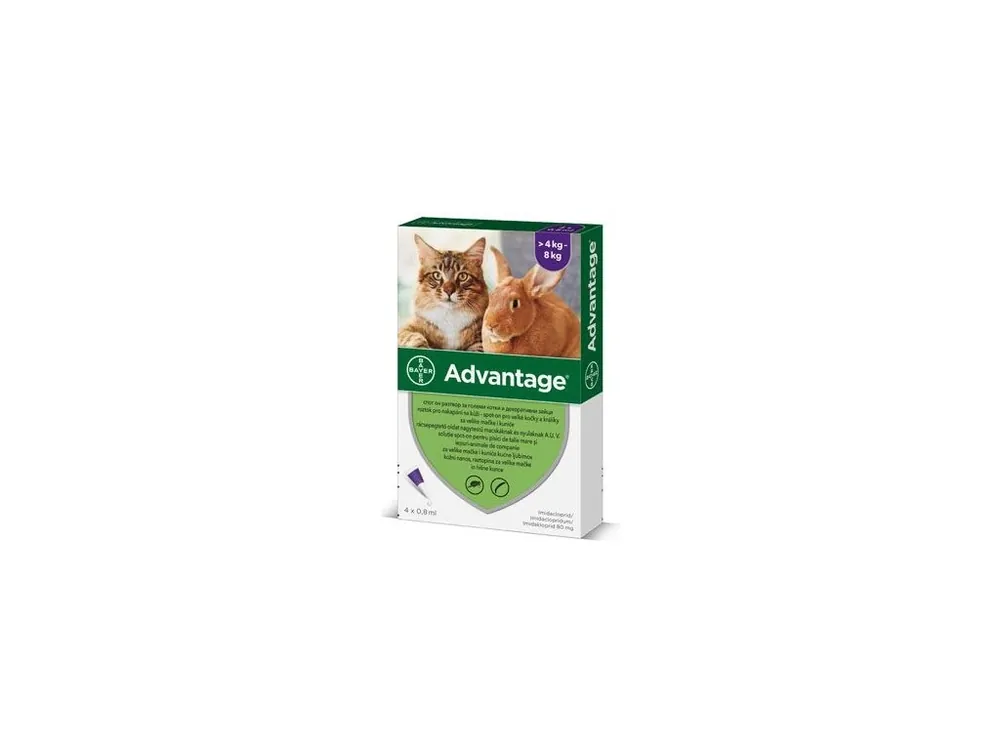 Advantage pro velké kočky a králíky 80mg 4x0,8ml Kup Teď