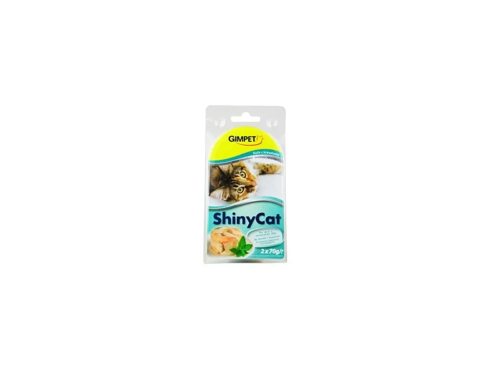 Finální Výprodej Gimpet kočka konz. ShinyCat kuře/krevety 2x70g