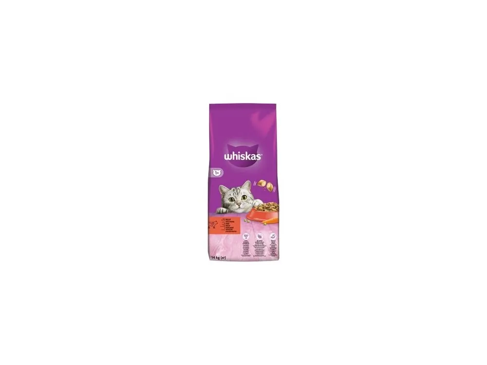 Víkendová Akce Whiskas Dry s hovězím masem a játry 14kg