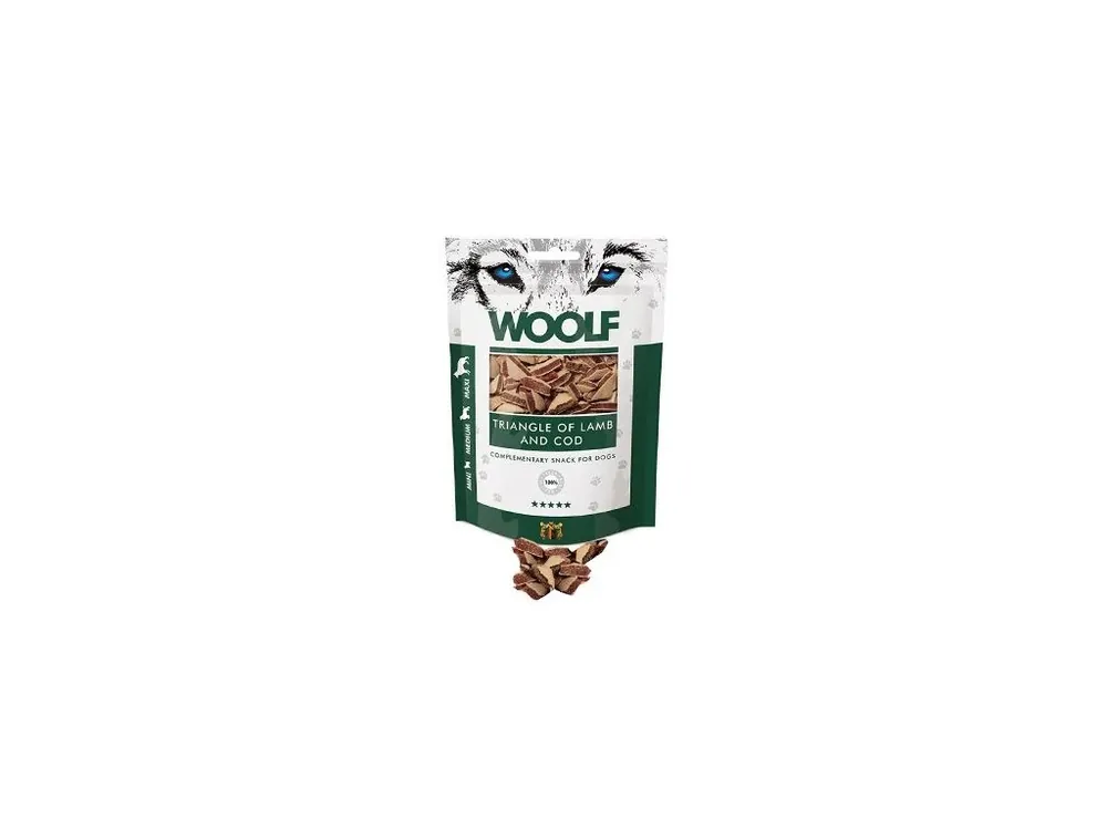 WOOLF pochoutka Lamb and Cod Triangle 100g Must-Have