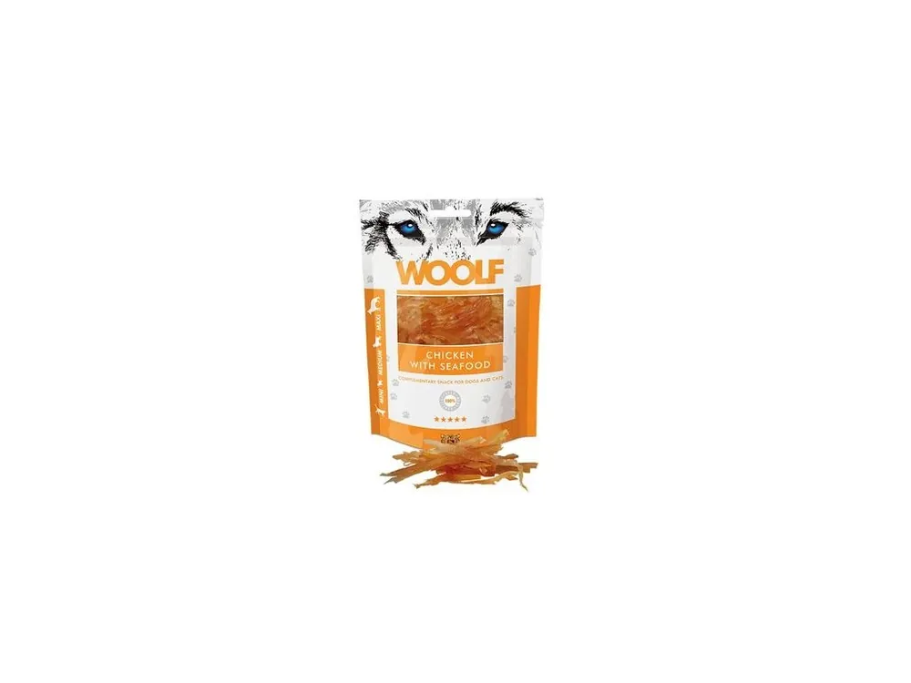Nakupujte Hned WOOLF pochoutka chicken with seafood 100g